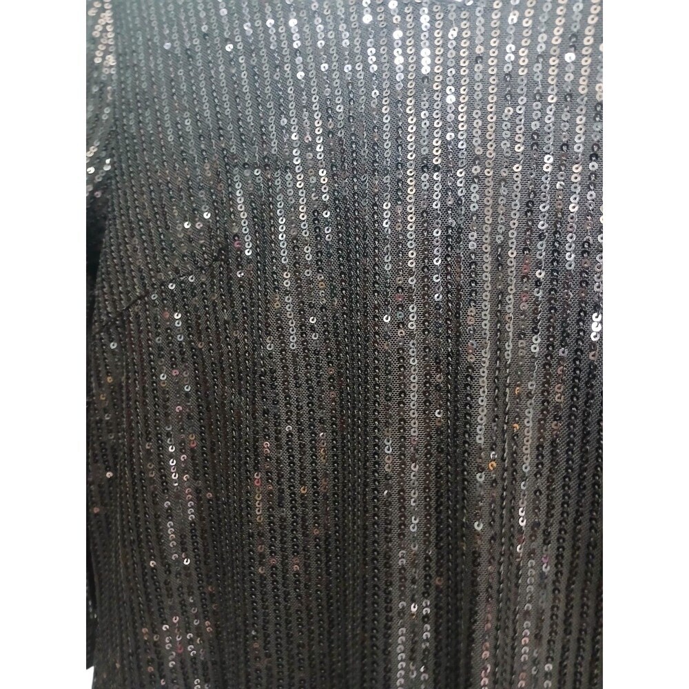 Grace Karin Sequin Top Black Size S V Neck Party Blouse Sparkly Evening - Picture 2 of 6